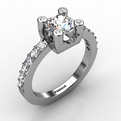 18k White Gold Engagement Ring 0.664ct - 0200716-18kw