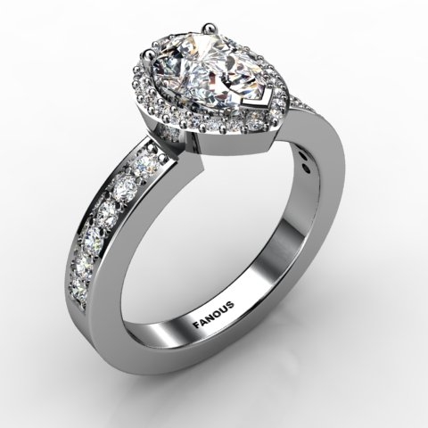 18k White Gold Engagement Ring 0.437ct - 1002222-18kw
